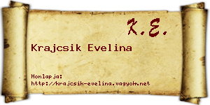 Krajcsik Evelina névjegykártya